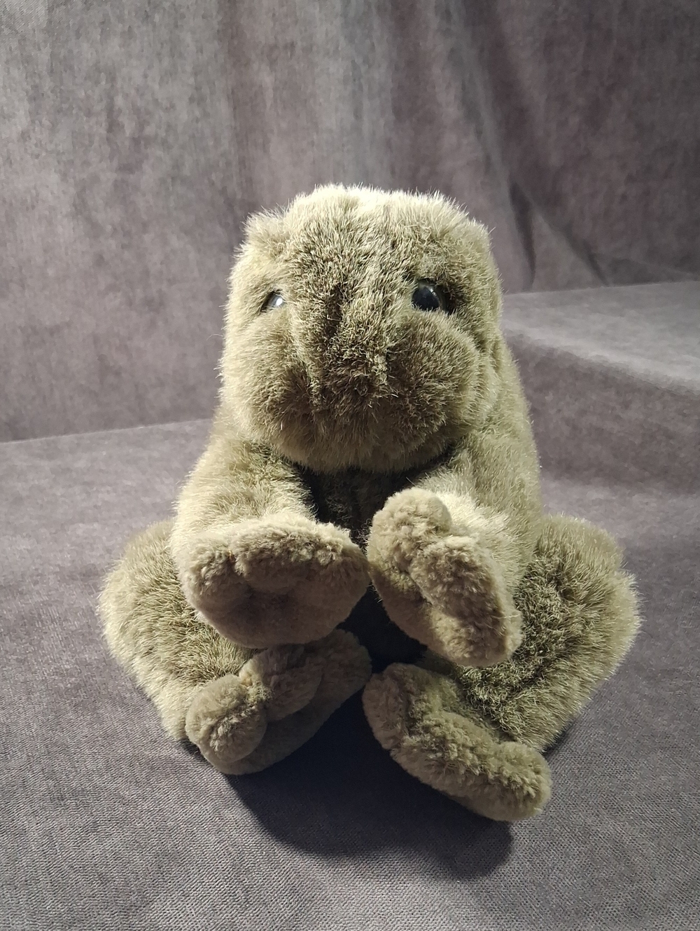 Vintage Gund 6125 "Ribbitt" Frog Stuffed Animal with Noise Maker VG- 6" 1980's